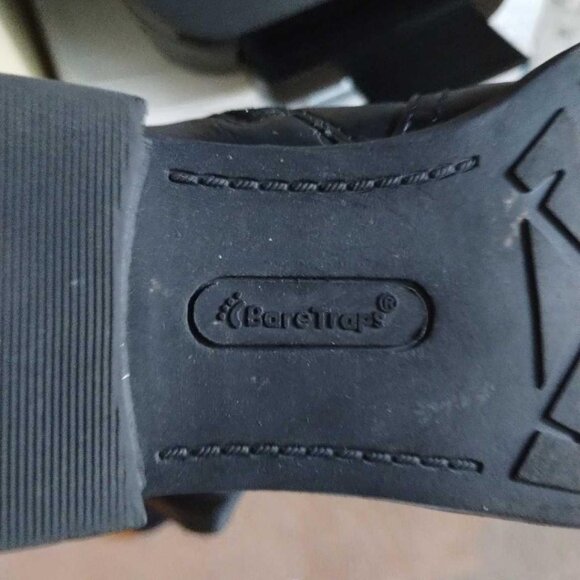 NEW BLACK LEATHER KNEE HIGH BOOTS WITH STRECH BACK - Picture 6 of 6